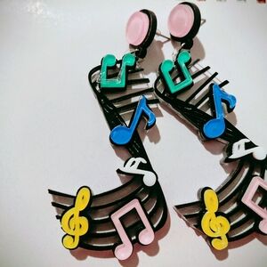 Colorful Musical Note Earrings